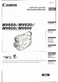 Canon MV 650 i manual. Camera Instructions.